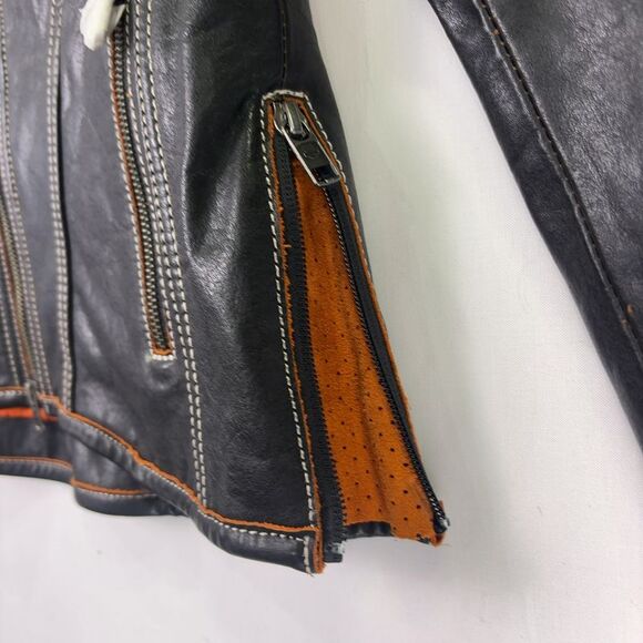 Harley-Davidson Black and Orange Women's Harker Perforated Jacket - Picture 3 of 8